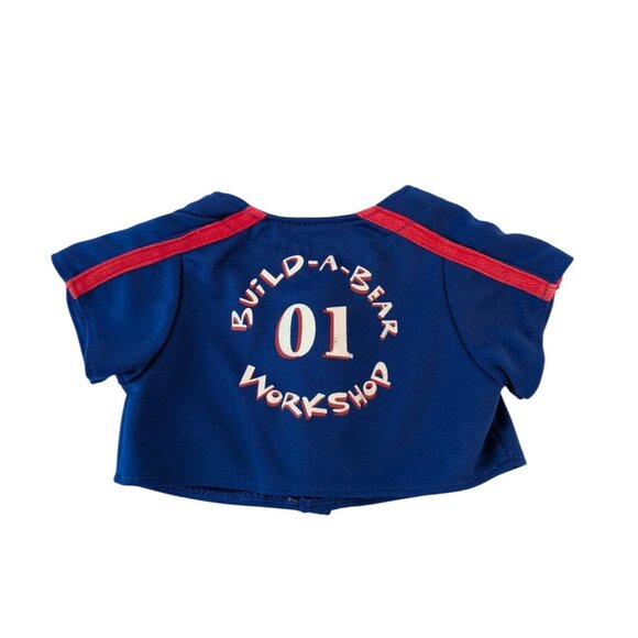 Build-A-Bear Clothes Varsity Baseball Blue Jersey Shirt Striped Pants Outfit - Picture 3 of 6